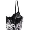 imageSHENHE Womens Lace Up Bowknot Ruffle Lace Corset Top with Thong Lingerie Garter SetMutilcolor Black