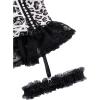 imageSHENHE Womens Lace Up Bowknot Ruffle Lace Corset Top with Thong Lingerie Garter SetMutilcolor Black