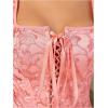 imageSHENHE Womens Sexy Lace Up Corset Top Floral Embroidered Tie Front Square Neck Cropped BusiterPink