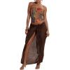 imageSHENHE Womens Sexy Mesh Top Sheer Colorful Strapless Psychedelic Ring Cropped Tube Top Rave OutfitsMulticolor