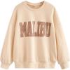 imageSHENHE Girls Cute Graphic Crewneck Sweatshirt Long Sleeve Drop Shoulder Pullover Shirt TopsApricot