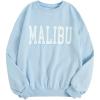 imageSHENHE Girls Cute Graphic Crewneck Sweatshirt Long Sleeve Drop Shoulder Pullover Shirt TopsLight Blue White