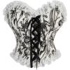 imageSHENHE Womens Lace Up Floral Corset Bustier Tube Strapless Vintage Overbust Corset ShapewearBlack