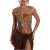 imageSHENHE Womens Sexy Mesh Top Sheer Colorful Strapless Psychedelic Ring Cropped Tube Top Rave OutfitsMulticolor