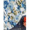 imageSHENHE Womens Floral Bustier Top Square Neck Asymmetrical Elegant Cropped Corset TopGreen and Blue