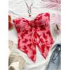 imageSHENHE Womens Floral Crop Tube Top Twist Front Strapless Split Asymmetrical Boho Flowy BandeauMulticolor Butterfly