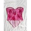imageSHENHE Womens Floral Crop Tube Top Twist Front Strapless Split Asymmetrical Boho Flowy BandeauPink