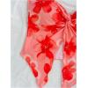 imageSHENHE Womens Floral Crop Tube Top Twist Front Strapless Split Asymmetrical Boho Flowy BandeauRed