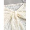 imageSHENHE Womens Floral Lace Halter Backless Tie Front Bow Asymmetrical Crop TopApricot