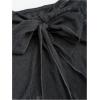 imageSHENHE Womens Floral Lace Halter Backless Tie Front Bow Asymmetrical Crop TopDark Grey
