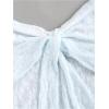 imageSHENHE Womens Floral Lace Halter Backless Tie Front Bow Asymmetrical Crop TopLight Blue