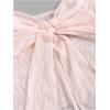 imageSHENHE Womens Floral Lace Halter Backless Tie Front Bow Asymmetrical Crop TopPink