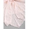 imageSHENHE Womens Floral Lace Halter Backless Tie Front Bow Asymmetrical Crop TopPink