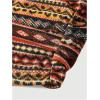 imageSHENHE Womens Hippie Top Strapless Tribal Print Boho Crop Tube Top Off Shoulder Bandeau TankBrown Orange Multi