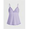 imageSHENHE Womens Lace Babydoll Tank Top Sexy V Neck Sleeveless Flared Hem Flowy Peplum TopsPurple