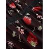 imageSHENHE Womens Lace Trim Cute Strawberry Print Ruffle Hem Babydoll Tank Top CamisoleBlack