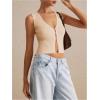imageSHENHE Womens Sleeveless Knitted V Neck Sweater Tank Split Hem Cropped Vest CardiganApricot