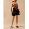 imageSHENHE Womens Tropical Print Bandana Top Tie Back Spaghetti Strap Boho Camisole TopBlack