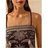 imageSHENHE Womens Tropical Print Bandana Top Tie Back Spaghetti Strap Boho Camisole TopBlack and White