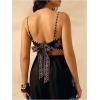 imageSHENHE Womens Tropical Print Bandana Top Tie Back Spaghetti Strap Boho Camisole TopBlue