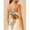imageSHENHE Womens Tropical Print Bandana Top Tie Back Spaghetti Strap Boho Camisole TopLight Blue