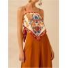imageSHENHE Womens Tropical Print Bandana Top Tie Back Spaghetti Strap Boho Camisole TopRed