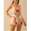 imageSHENHE Womens Tropical Print Bandana Top Tie Back Spaghetti Strap Boho Camisole TopWhite