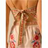 imageSHENHE Womens Tropical Print Bandana Top Tie Back Spaghetti Strap Boho Camisole TopWhite