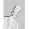 imageSHENHE Womens Y2K Ruffle Tank Top Bow Front Square Neck Backless Ruched Cute Babydoll Going Out Crop TopWhite