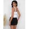 imageSHENHE Womens Y2K Ruffle Tank Top Bow Front Square Neck Backless Ruched Cute Babydoll Going Out Crop TopWhite