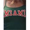 imageSHENHE Womens Y2k Spaghetti Strap Letter Graphic Miami Slim Fit Vintage Crop Tank TopGreen