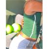 imageSHENHE Womens Y2k Spaghetti Strap Letter Graphic Miami Slim Fit Vintage Crop Tank TopGreen
