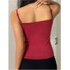 imageSHENHE Womens Y2k Spaghetti Strap Tank Top Button Lace Trim Crop Top Cute Summer CamisoleBurgundy