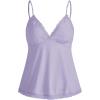 imageSHENHE Womens Lace Babydoll Tank Top Sexy V Neck Sleeveless Flared Hem Flowy Peplum TopsPurple
