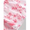 imageSHENHE Womens Floral Print Ruffle Hem Top Strapless Ruched Smocked Cute Peplum TopPink
