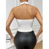 imageSHENHE Womens Sexy Halter Floral Lace Top Backless Hollow Out Elegant Dressy Crop Top BlouseWhite