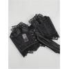 imageSHENHE Womens Sheer Lace Strapless Corset Top Lace Up Back Sexy Y2k Bustier Top TubeBlack