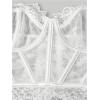 imageSHENHE Womens Sheer Lace Strapless Corset Top Lace Up Back Sexy Y2k Bustier Top TubeWhite