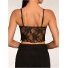 imageSHENHE Womens Color Block Sheer Lace Crop Cami Top Slim Fitted Spaghetti Strap Sexy Summer TopBlack