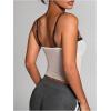imageSHENHE Womens Color Block Sheer Lace Crop Cami Top Slim Fitted Spaghetti Strap Sexy Summer TopMesh White