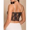imageSHENHE Womens Color Block Sheer Lace Crop Cami Top Slim Fitted Spaghetti Strap Sexy Summer TopWhite Black a