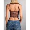 imageSHENHE Womens Lace Bustier Corset Top Cut Out Sexy Mesh Cropped Tank Party Night TopBrown