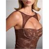 imageSHENHE Womens Lace Bustier Corset Top Cut Out Sexy Mesh Cropped Tank Party Night TopBrown
