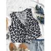 imageSHENHE Womens Leopard Vest Top Tie Front Animal Print Sleeveless Vintage Fashion Vest Crop TopBlack