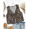 imageSHENHE Womens Leopard Vest Top Tie Front Animal Print Sleeveless Vintage Fashion Vest Crop TopCheetah Brown