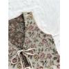 imageSHENHE Womens Leopard Vest Top Tie Front Animal Print Sleeveless Vintage Fashion Vest Crop TopFloral Pink