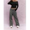imageSHENHE Womens Off The Shoulder Long Sleeve Top Sexy Ruched Fitted Tee Y2k Fold Over Dressy TshirtBlack