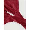 imageSHENHE Womens Satin Wrap Ruched Tie Side Tank Top Deep V Neck Sleeveless Elegant BlouseBurgundy