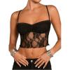 imageSHENHE Womens Color Block Sheer Lace Crop Cami Top Slim Fitted Spaghetti Strap Sexy Summer TopBlack