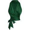 imageSHENHE Womens Satin Wrap Ruched Tie Side Tank Top Deep V Neck Sleeveless Elegant BlouseGreen